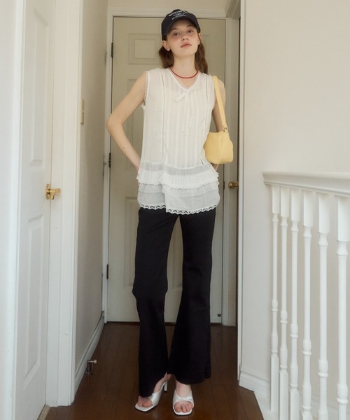 Birthday room(バースデイルーム)の「ノースリコットンチュニック/Sleeveless cotton tunic(チュニック・レディース・ホワイト・FREE)」の6枚目の写真