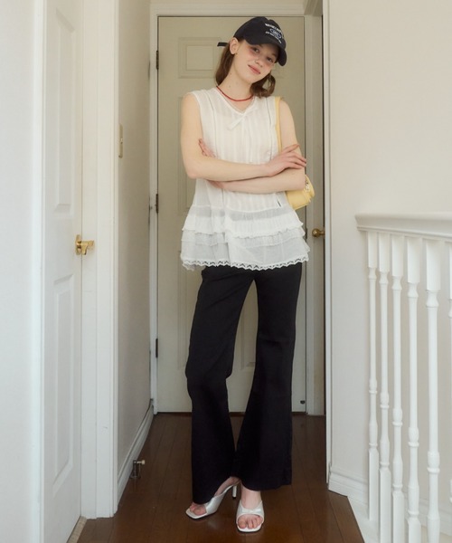 Birthday room(バースデイルーム)の「ノースリコットンチュニック/Sleeveless cotton tunic(チュニック・レディース・ホワイト・FREE)」の7枚目の写真