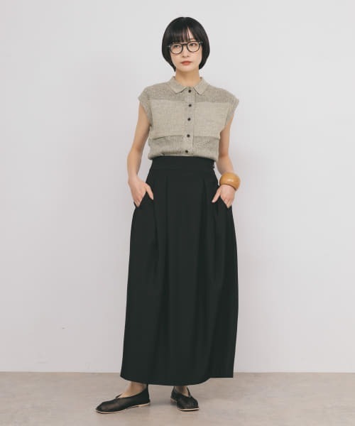 KBF（ケイビーエフ）の「コクーンタックスカート（スカート・レディース・ベージュ系その他/ブラック・ONE）」の5枚目の写真