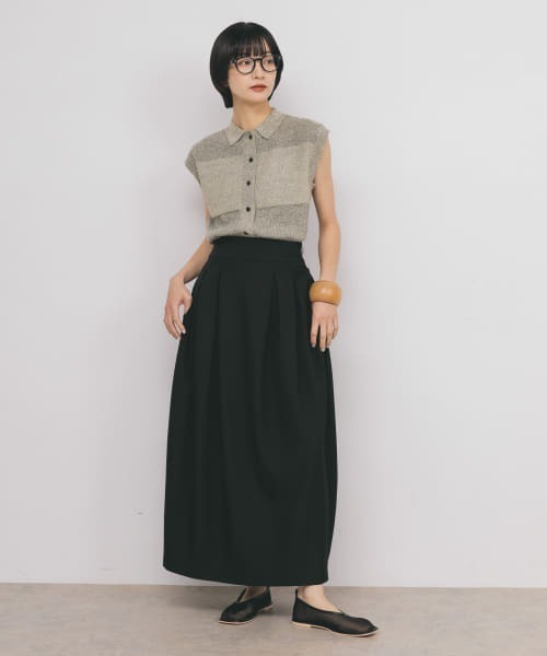 KBF（ケイビーエフ）の「コクーンタックスカート（スカート・レディース・ベージュ系その他/ブラック・ONE）」の6枚目の写真