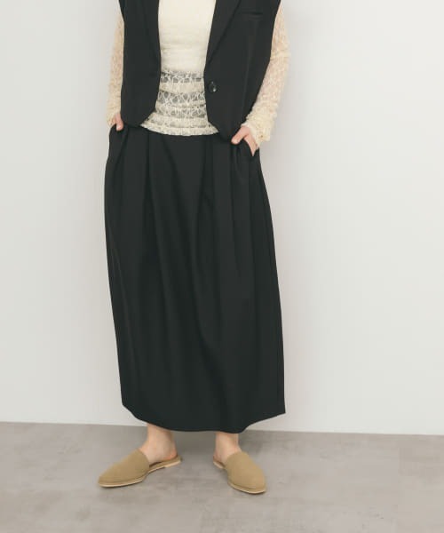 KBF（ケイビーエフ）の「コクーンタックスカート（スカート・レディース・ベージュ系その他/ブラック・ONE）」の9枚目の写真