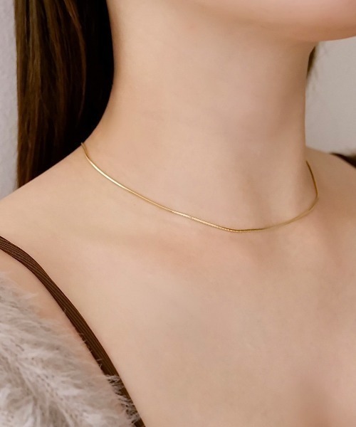 ciite' surgical stainless(シーテサージカルステンレス)の「【 金属アレルギー対応 】simple snake necklace / シンプルスネークネックレス 1mm サージカルステンレス(ネックレス・レディース・シルバー/ゴールド/ピンクゴールド・FREE)」の1枚目の写真