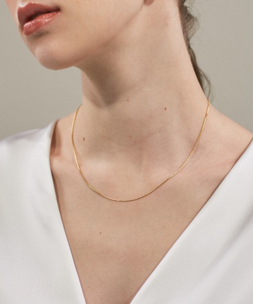ciite' surgical stainless(シーテサージカルステンレス)の「【 金属アレルギー対応 】simple snake necklace / シンプルスネークネックレス 1mm サージカルステンレス(ネックレス・レディース・シルバー/ゴールド/ピンクゴールド・FREE)」の11枚目の写真