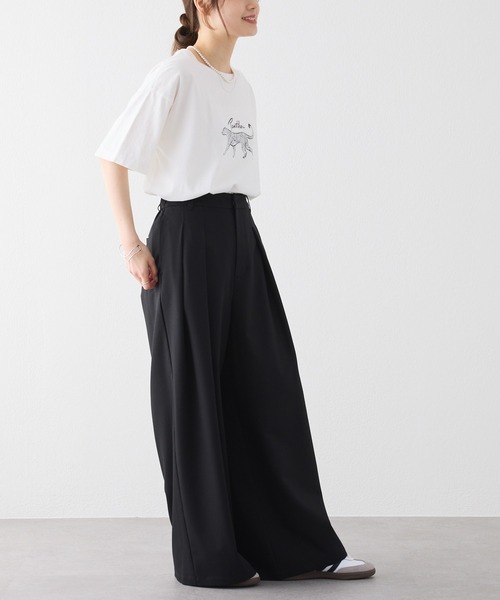 PUAL CE CIN（ピュアルセシン）の「アニマルプリントパンサーTシャツ（Tシャツ/カットソー・レディース・オフホワイト/チャコールグレー・FREE）」の16枚目の写真