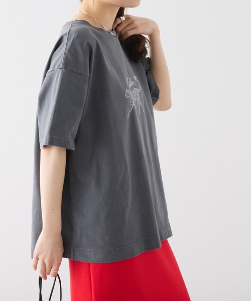 PUAL CE CIN（ピュアルセシン）の「アニマルプリントパンサーTシャツ（Tシャツ/カットソー・レディース・オフホワイト/チャコールグレー・FREE）」の20枚目の写真