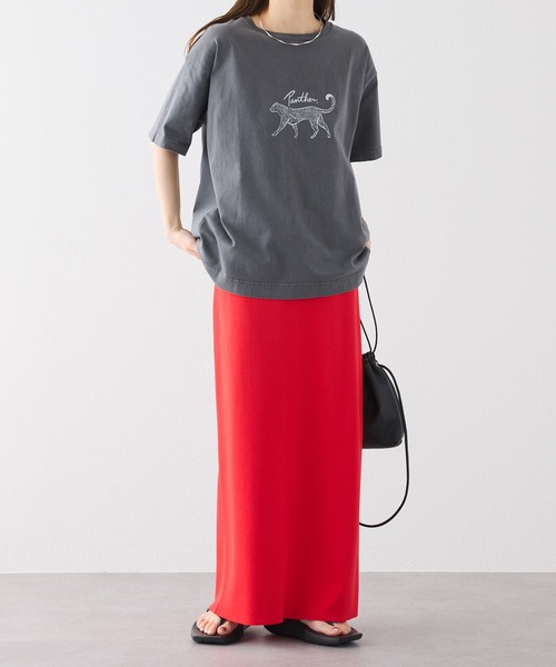 PUAL CE CIN（ピュアルセシン）の「アニマルプリントパンサーTシャツ（Tシャツ/カットソー・レディース・オフホワイト/チャコールグレー・FREE）」の22枚目の写真