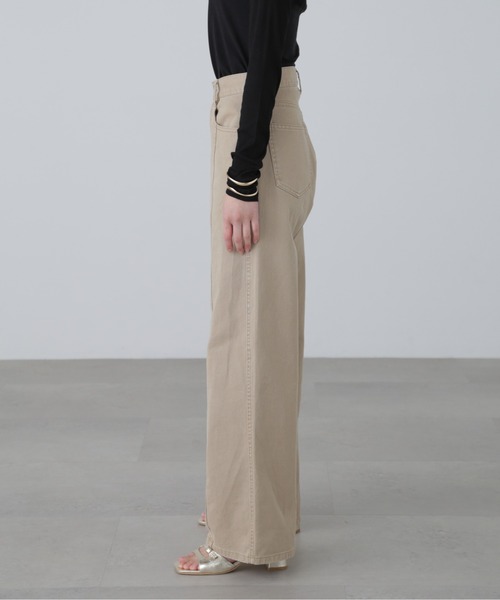 FREE'S MART（フリーズマート）の「◇【3サイズ展開XS-M】ワイドストレートカラーパンツ【低身長サイズ有】（デニムパンツ・レディース・ベージュ/ブラウン/ピンク/ブルー系その他3・MEDIUM/SMALL/X-SMALL）」の8枚目の写真