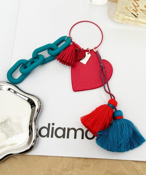 NOLITA LABORATORY（ノリータラボラトリー）の「【 NOLITA / ノリータ 】バッグチャーム タッセル レザー ハート カラフル チェーン キーホルダー キーリング（チャーム・レディース・ブラック/ベージュ/レッド/ピンク/グレー・FREE）」の13枚目の写真