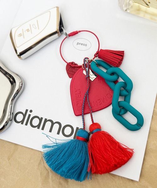 NOLITA LABORATORY（ノリータラボラトリー）の「【 NOLITA / ノリータ 】バッグチャーム タッセル レザー ハート カラフル チェーン キーホルダー キーリング（チャーム・レディース・ブラック/ベージュ/レッド/ピンク/グレー・FREE）」の18枚目の写真