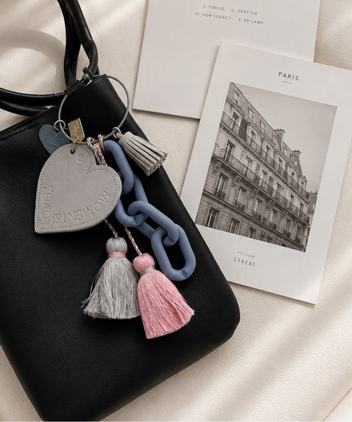 NOLITA LABORATORY(ノリータラボラトリー)の「【 NOLITA / ノリータ 】バッグチャーム タッセル レザー ハート カラフル チェーン キーホルダー キーリング(チャーム・レディース・ブラック/ベージュ/レッド/ピンク/グレー/ネイビー・FREE)」の8枚目の写真