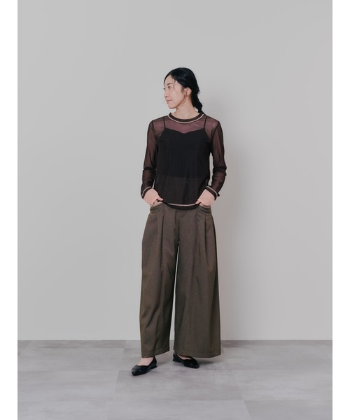 DOLLUPOOPS(ドールアップウップス)の「チェックボリュームタックパンツ(スラックス・レディース・ブラウン/チャコールグレー・38)」の5枚目の写真