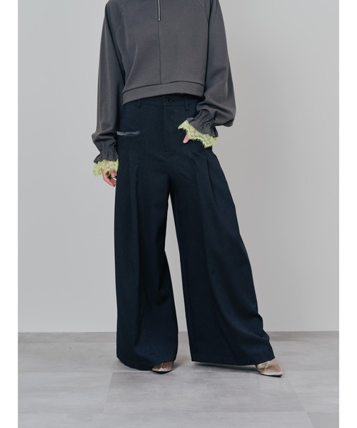 DOLLUPOOPS(ドールアップウップス)の「チェックボリュームタックパンツ(スラックス・レディース・ブラウン/チャコールグレー・38)」の7枚目の写真