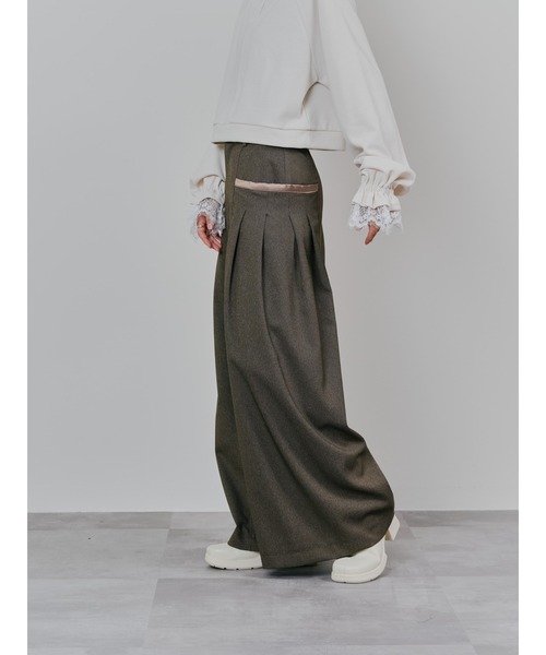 DOLLUPOOPS(ドールアップウップス)の「チェックボリュームタックパンツ(スラックス・レディース・ブラウン/チャコールグレー・38)」の21枚目の写真