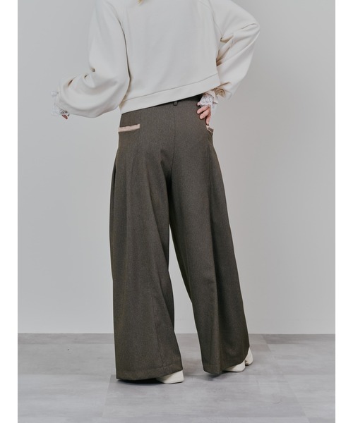 DOLLUPOOPS(ドールアップウップス)の「チェックボリュームタックパンツ(スラックス・レディース・ブラウン/チャコールグレー・38)」の22枚目の写真