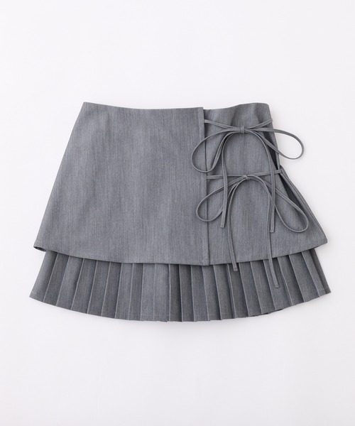 PEACE NOW * 巻きプリーツミニスカート PEACE NOW * 巻きプリーツミニスカート