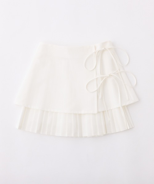 PEACE NOW * 巻きプリーツミニスカート PEACE NOW * 巻きプリーツミニスカート
