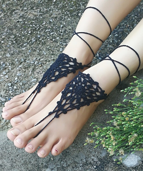 SILVER BULLET（シルバーバレット）の「『SBLTR』ユニセックス かぎ針エスニックアンクレット サンダル（アンクレット・レディース・ホワイト系その他/ブラック系その他・FREE）」の2枚目の写真