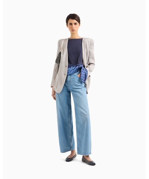 EMPORIO ARMANI（エンポリオアルマーニ）の「【エンポリオ アルマーニ】Tシャツ コットンジャージー ノット（Tシャツ/カットソー・レディース・ネイビー・SMALL/MEDIUM/LARGE/X-SMALL/X-LARGE）」の5枚目の写真