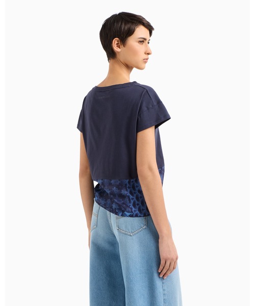 EMPORIO ARMANI（エンポリオアルマーニ）の「【エンポリオ アルマーニ】Tシャツ コットンジャージー ノット（Tシャツ/カットソー・レディース・ネイビー・SMALL/MEDIUM/LARGE/X-SMALL/X-LARGE）」の2枚目の写真