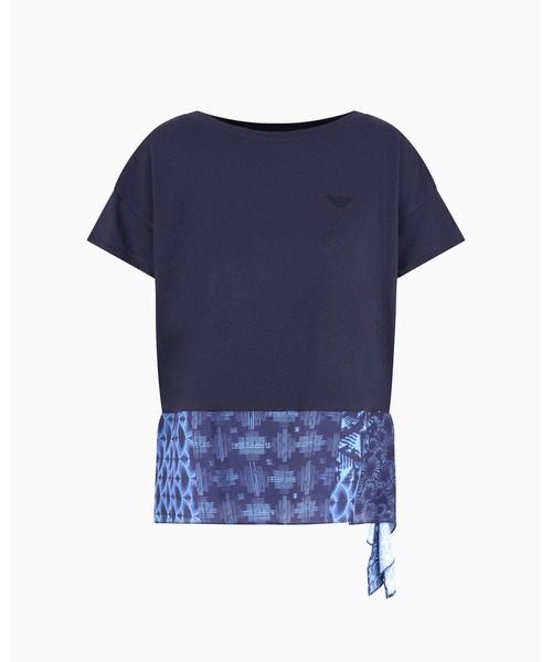 EMPORIO ARMANI（エンポリオアルマーニ）の「【エンポリオ アルマーニ】Tシャツ コットンジャージー ノット（Tシャツ/カットソー・レディース・ネイビー・SMALL/MEDIUM/LARGE/X-SMALL/X-LARGE）」の4枚目の写真