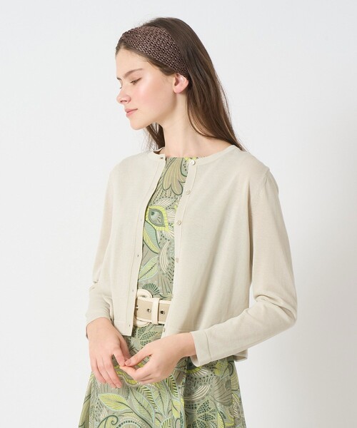 ANAYI(アナイ)の「シアーラインクルーネック カーディガン(カーディガン/ボレロ・レディース・ホワイト/ブラック/グレイッシュベージュ・38/36)」の3枚目の写真