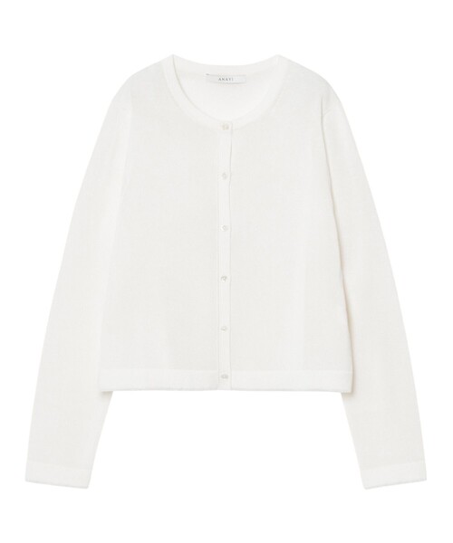ANAYI(アナイ)の「シアーラインクルーネック カーディガン(カーディガン/ボレロ・レディース・ホワイト/ブラック/グレイッシュベージュ・38/36)」の11枚目の写真