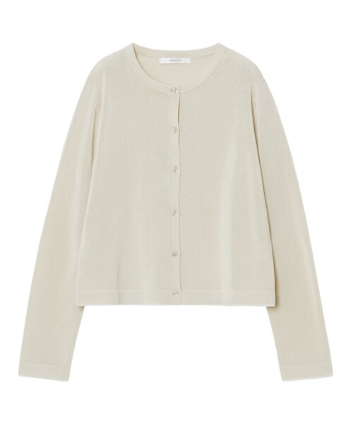 ANAYI(アナイ)の「シアーラインクルーネック カーディガン(カーディガン/ボレロ・レディース・ホワイト/ブラック/グレイッシュベージュ・38/36)」の15枚目の写真