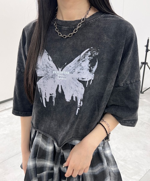 Figments（フィグメンツ）の「ピグメントバタフライショートＴ（Tシャツ/カットソー・レディース・スミクロ/その他1・FREE）」の12枚目の写真