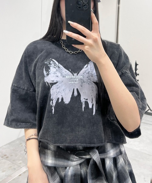 Figments（フィグメンツ）の「ピグメントバタフライショートＴ（Tシャツ/カットソー・レディース・スミクロ/その他1・FREE）」の11枚目の写真