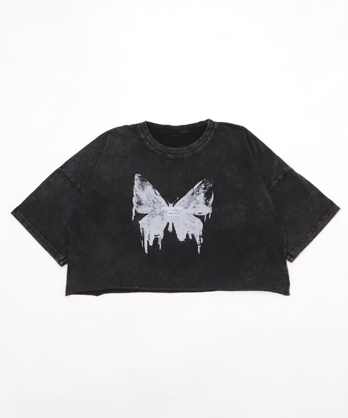 Figments（フィグメンツ）の「ピグメントバタフライショートＴ（Tシャツ/カットソー・レディース・スミクロ/その他1・FREE）」の7枚目の写真