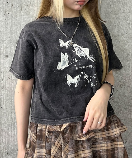 Figments（フィグメンツ）の「ピグメントバタフライショートＴ（Tシャツ/カットソー・レディース・スミクロ/その他1・FREE）」の16枚目の写真