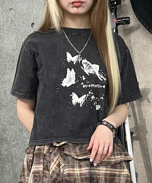 Figments（フィグメンツ）の「ピグメントバタフライショートＴ（Tシャツ/カットソー・レディース・スミクロ/その他1・FREE）」の17枚目の写真