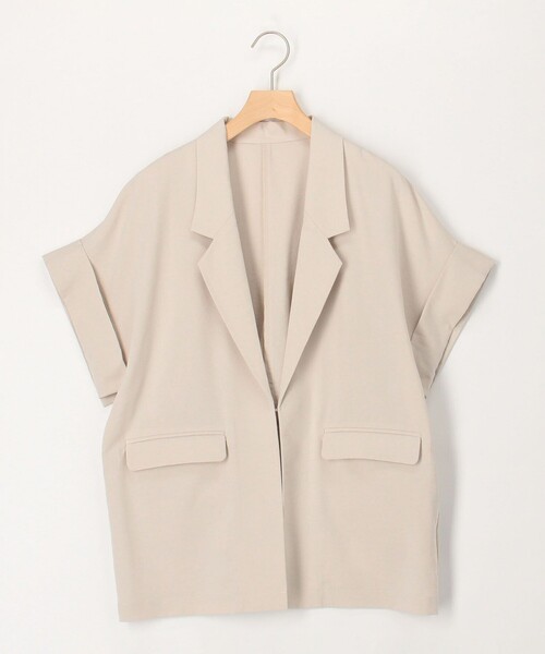 MICO COULIER（ミコクリエ）の「ナイロンストレッチジャケット（テーラードジャケット・レディース・ブラック/ベージュ/チャコールグレー・38）」の20枚目の写真