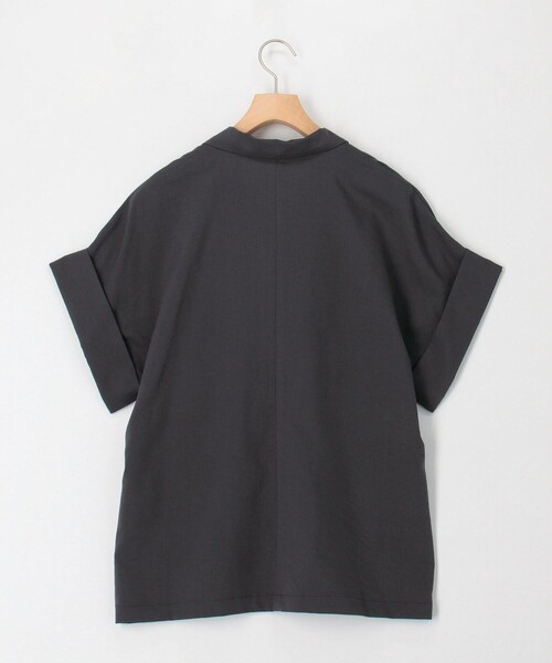 MICO COULIER（ミコクリエ）の「ナイロンストレッチジャケット（テーラードジャケット・レディース・ブラック/ベージュ/チャコールグレー・38）」の4枚目の写真