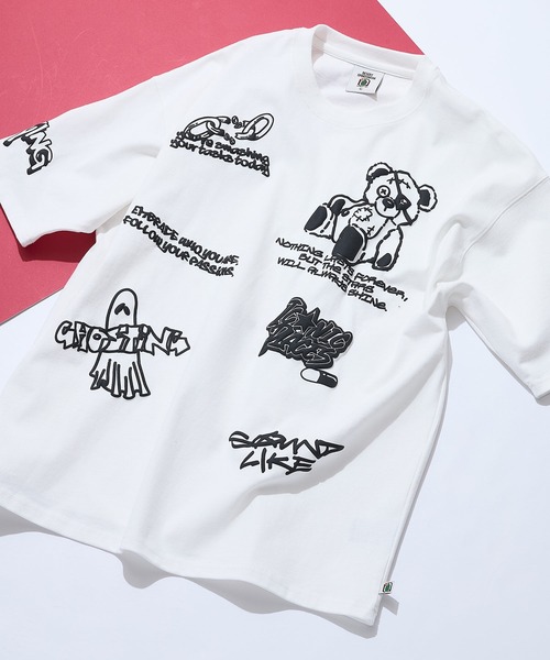 UNIIT(ユニット)の「【DESERT SPORTSWEAR:デザートスポーツウェア】総柄 プリント オーバーサイズ Tシャツ(Tシャツ/カットソー・メンズ・ブラック/ホワイト/サックスブルー・MEDIUM/LARGE/X-LARGE)」の17枚目の写真