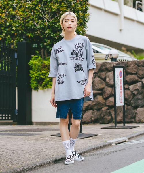 UNIIT(ユニット)の「【DESERT SPORTSWEAR:デザートスポーツウェア】総柄 プリント オーバーサイズ Tシャツ(Tシャツ/カットソー・メンズ・ブラック/ホワイト/サックスブルー・MEDIUM/LARGE/X-LARGE)」の12枚目の写真