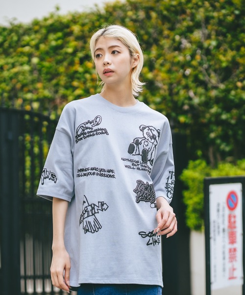 UNIIT(ユニット)の「【DESERT SPORTSWEAR:デザートスポーツウェア】総柄 プリント オーバーサイズ Tシャツ(Tシャツ/カットソー・メンズ・ブラック/ホワイト/サックスブルー・MEDIUM/LARGE/X-LARGE)」の15枚目の写真