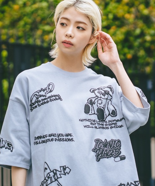 UNIIT(ユニット)の「【DESERT SPORTSWEAR:デザートスポーツウェア】総柄 プリント オーバーサイズ Tシャツ(Tシャツ/カットソー・メンズ・ブラック/ホワイト/サックスブルー・MEDIUM/LARGE/X-LARGE)」の16枚目の写真