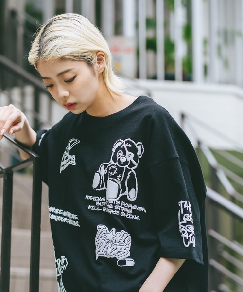 UNIIT(ユニット)の「【DESERT SPORTSWEAR:デザートスポーツウェア】総柄 プリント オーバーサイズ Tシャツ(Tシャツ/カットソー・メンズ・ブラック/ホワイト/サックスブルー・MEDIUM/LARGE/X-LARGE)」の11枚目の写真