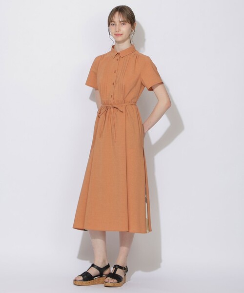 クレストブリッジチェックライトクロッシングツイル切替ドレス