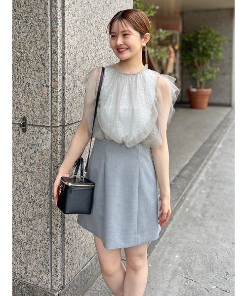 snidel シアードッキングミニワンピース　グレー　サイズ0 タグ付き SNIDEL ワンピース シアードッキングミニワンピース : ZOZOTOWN