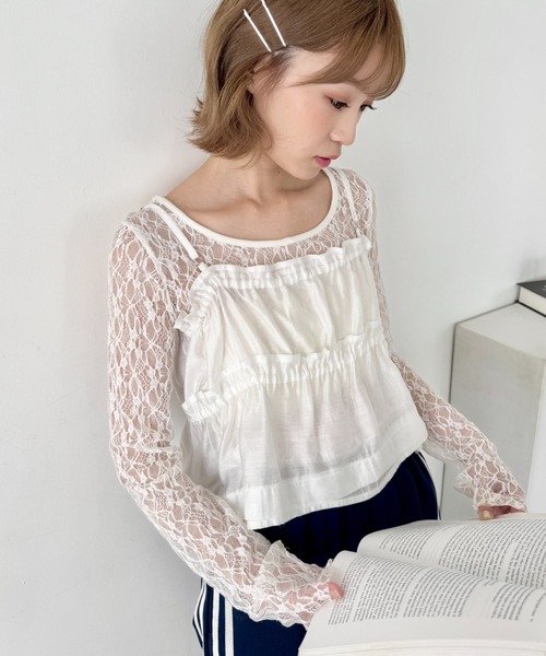 セール】ギャザーリボンキャミソールビスチェ（キャミソール）｜SOLLON