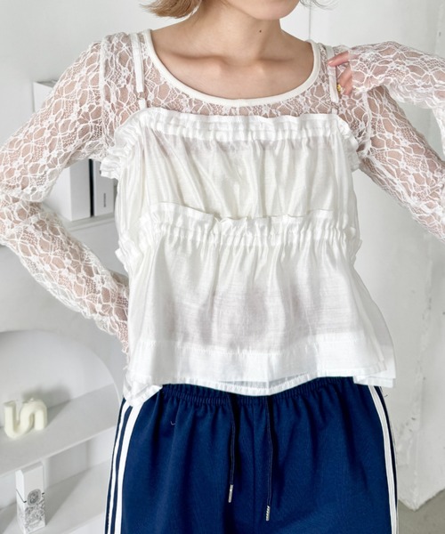 セール】ギャザーリボンキャミソールビスチェ（キャミソール）｜SOLLON