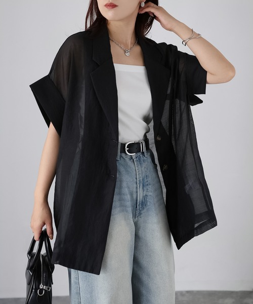 sugar Pearl button Jacket 半袖ジャケット Princess Pearl Button Sheer Jacket Set-Up/プリンセスパール