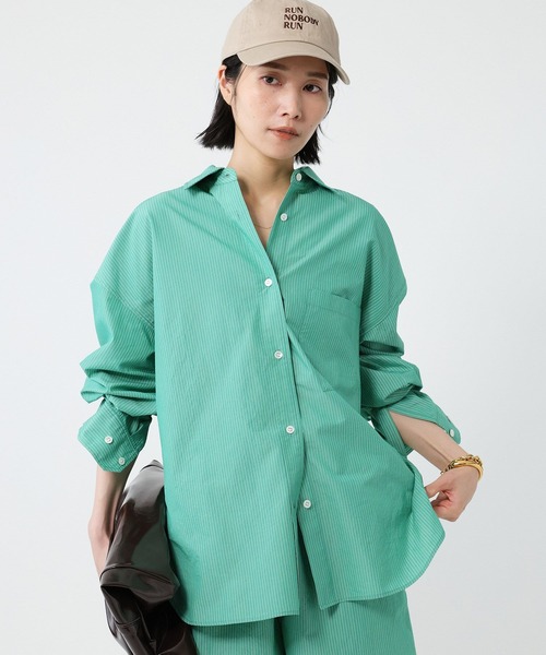 BABYLONE（バビロン）の「ウォッシュドオーバーシャツ（シャツ/ブラウス・レディース・ホワイト/ブルー/グリーン・フリー）」の3枚目の写真