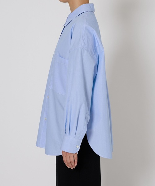 BABYLONE（バビロン）の「ウォッシュドオーバーシャツ（シャツ/ブラウス・レディース・ホワイト/ブルー/グリーン・フリー）」の4枚目の写真