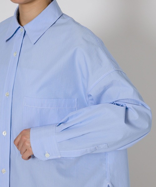 BABYLONE（バビロン）の「ウォッシュドオーバーシャツ（シャツ/ブラウス・レディース・ホワイト/ブルー/グリーン・フリー）」の8枚目の写真