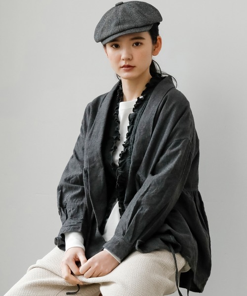 Brocante（ブロカント）の「[Brocante / ブロカント] スーパーゼロキャンバス ヴロンカルディガンシャツ（シャツ/ブラウス・レディース・ブラック/ホワイト・2）」の2枚目の写真