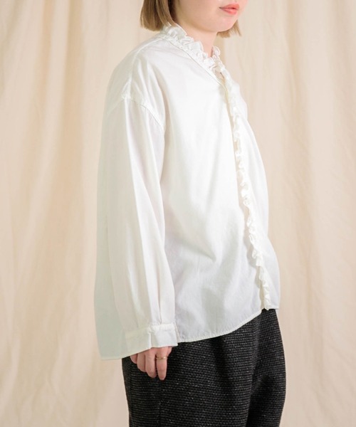 Brocante（ブロカント）の「[Brocante / ブロカント] スーパーゼロキャンバス ヴロンカルディガンシャツ（シャツ/ブラウス・レディース・ブラック/ホワイト・2）」の10枚目の写真