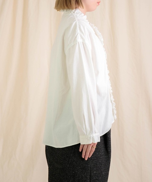 Brocante（ブロカント）の「[Brocante / ブロカント] スーパーゼロキャンバス ヴロンカルディガンシャツ（シャツ/ブラウス・レディース・ブラック/ホワイト・2）」の18枚目の写真